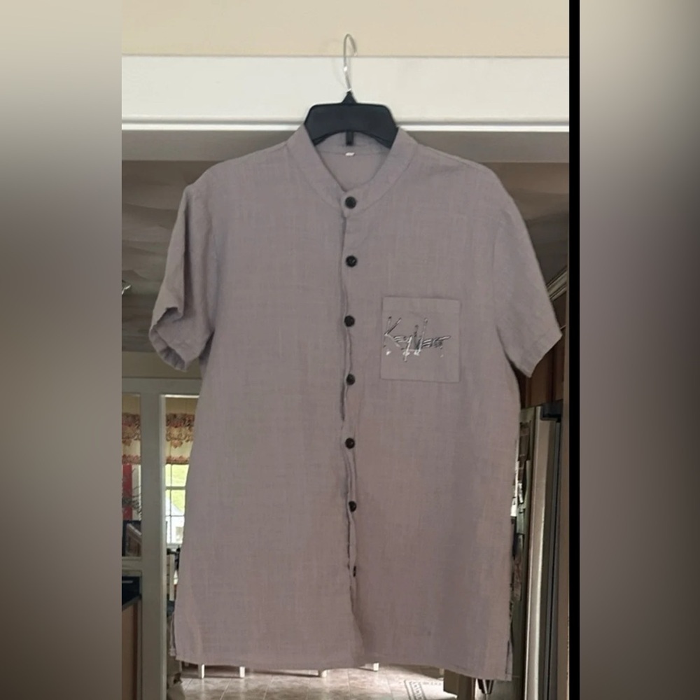 Light Gray Button-Up Shirt